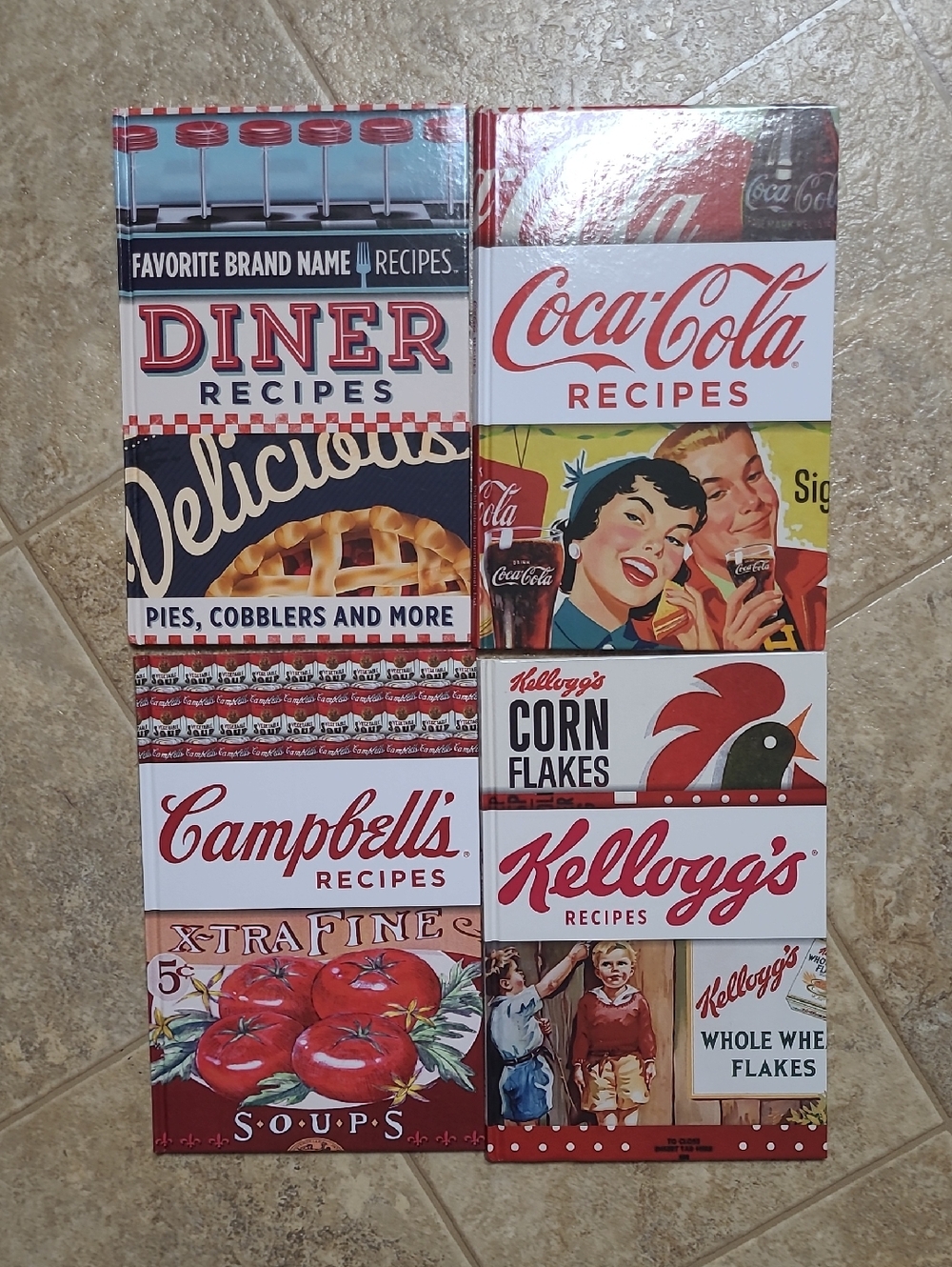 Set Of 4 Cookbooks Kelloggs, Campbells, Coca-cola,  Dinner Hardcovers